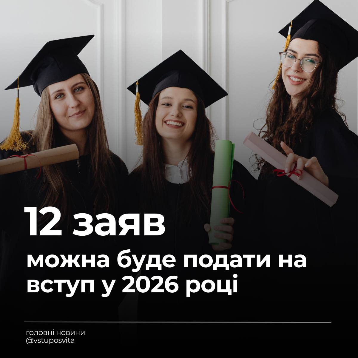 Відповідно до проєкту порядку прийому із 12 заяв подати на бюджет можна 5, а 7 - на контракт.