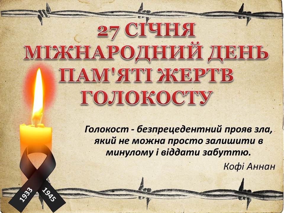 День вшанування пам’яті жертв Голокосту